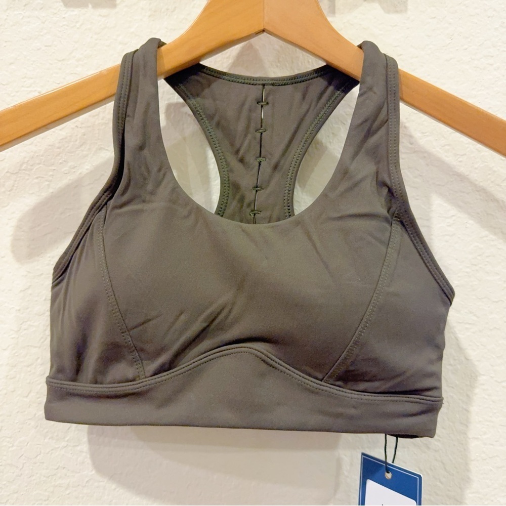 J.ING Olive Green Active Sports Yoga Bra with Padding Size XS NWT